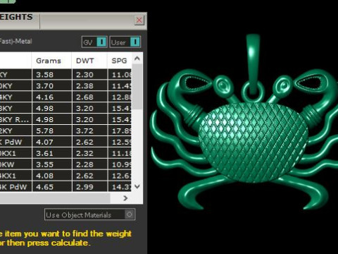 Crab pendant 3Dプリントモデル