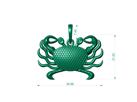 Crab pendant 3Dプリントモデル