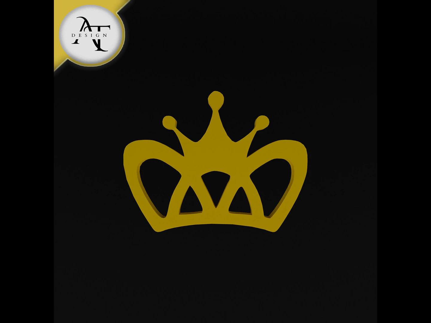Simple Crown Symbol - 2D Art 3D Model .c4d .max .obj .3ds .fbx .stl .blend 