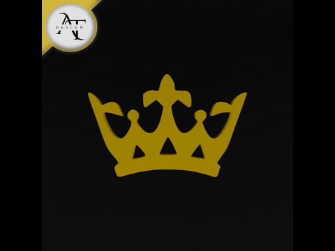 Simple Crown Symbol - 2D Art 3D Model