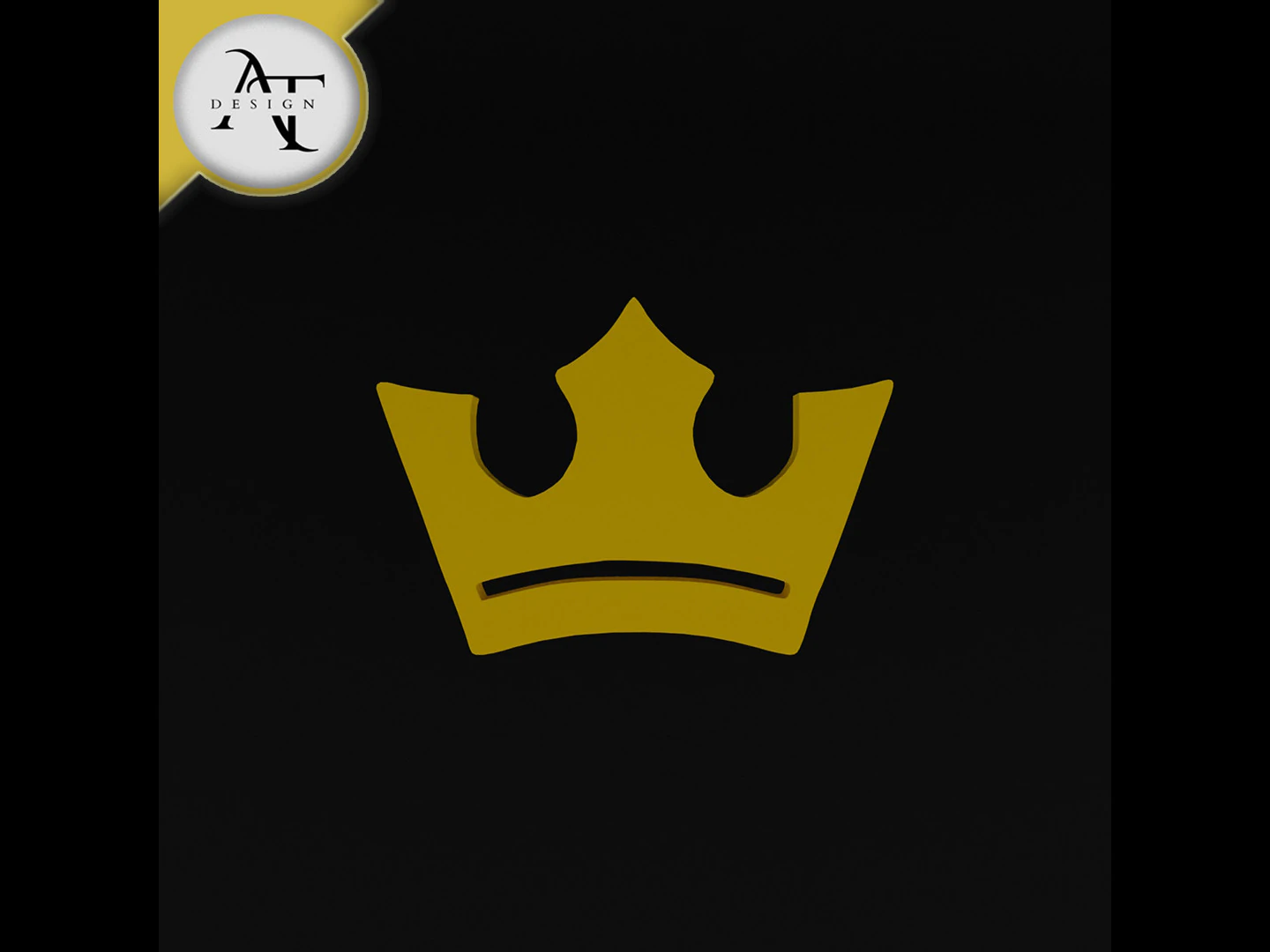 Simple Crown Symbol - 2D Art 3D Model .c4d .max .obj .3ds .fbx .stl .blend 