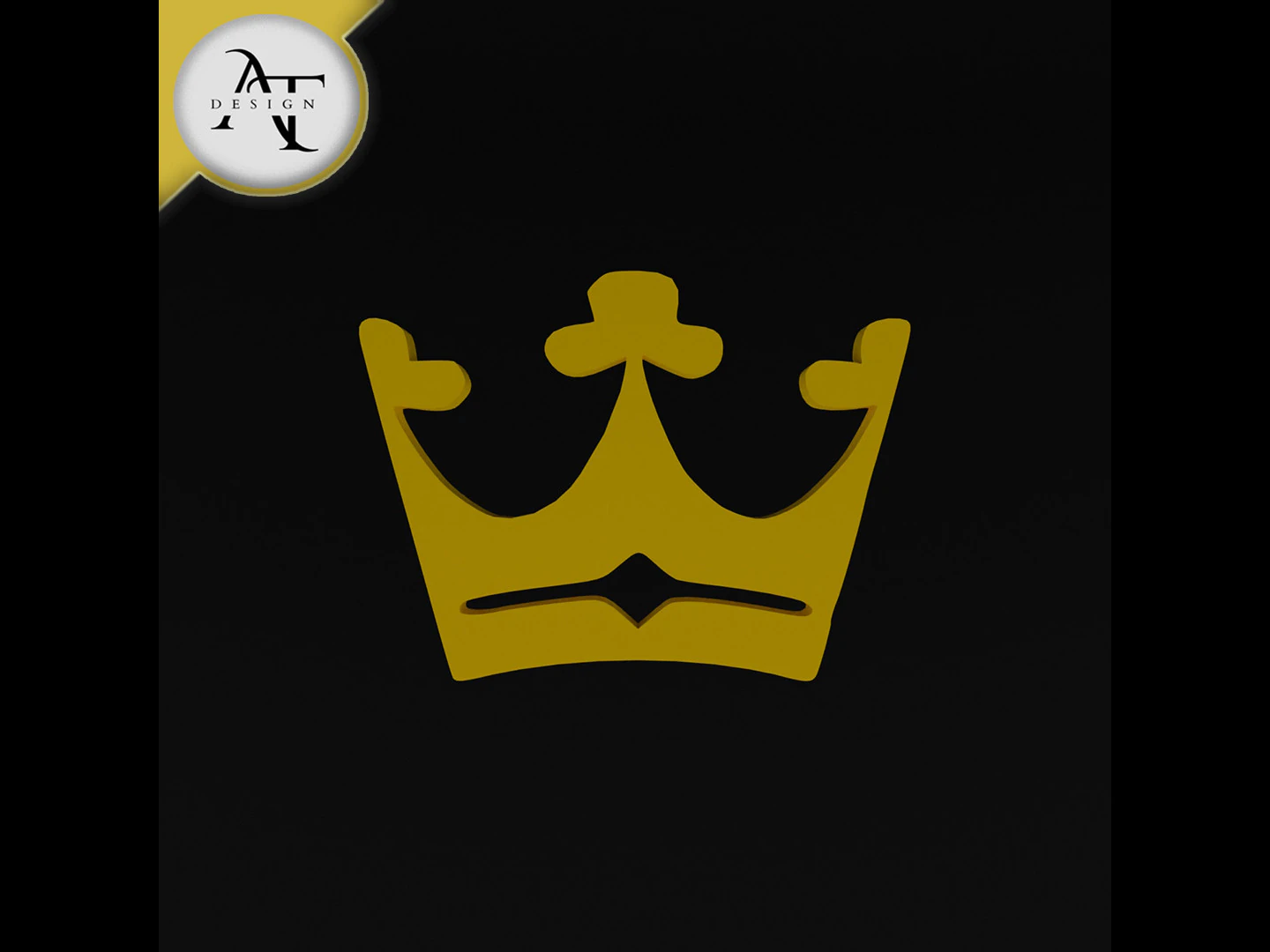 Simple Crown Symbol - 2D Art 3D Model .c4d .max .obj .3ds .fbx .stl .blend 