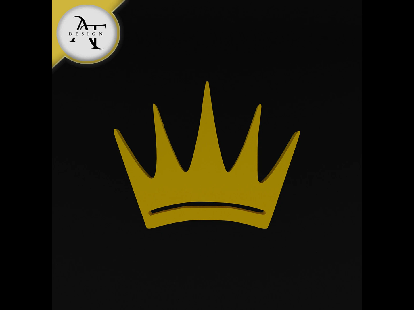 Simple Crown Symbol - 2D Art 3D Model .c4d .max .obj .3ds .fbx .stl .blend