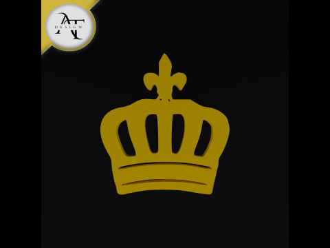 Simple Crown Symbol - 2D Art 3D Model