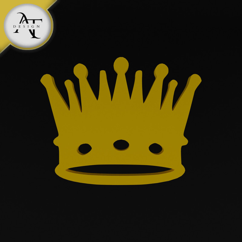 Crown - 2D Art 3D Модель .c4d .max .obj .3ds .fbx .stl .blend