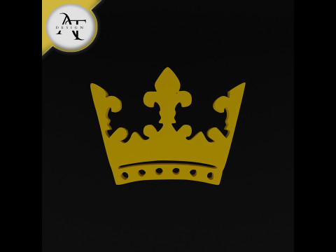Simple Crown Symbol - 2D Art 3D Model