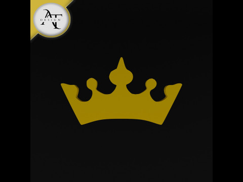 Simple Crown Symbol - 2D Art 3D Model