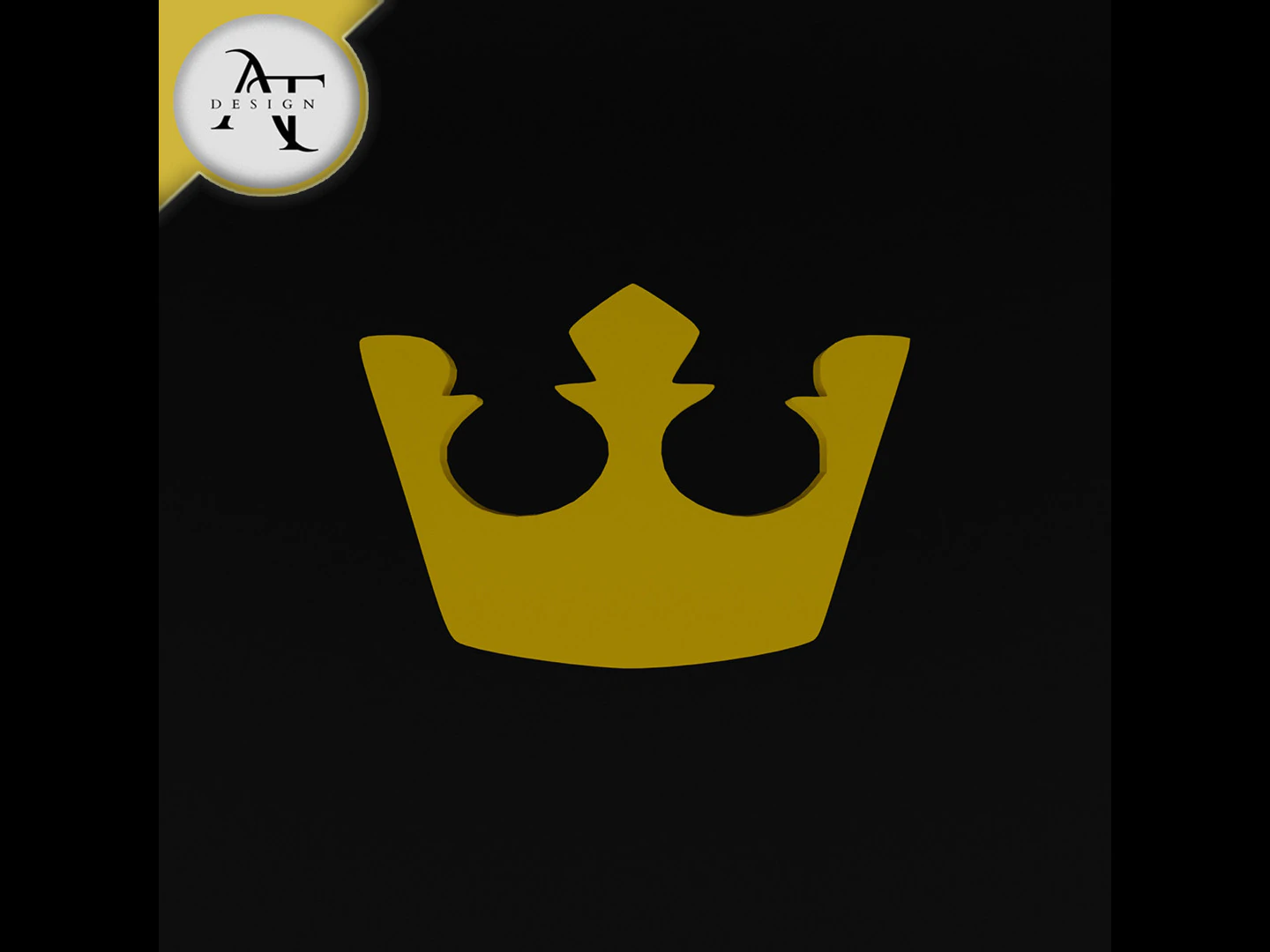 Simple Crown Symbol - 2D Art 3D Model .c4d .max .obj .3ds .fbx .stl .blend 
