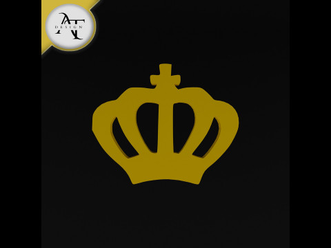 Simple Crown Symbol - 2D Art 3D Model
