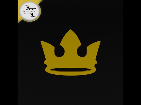 Simple Crown Symbol - 2D Art 3D Model