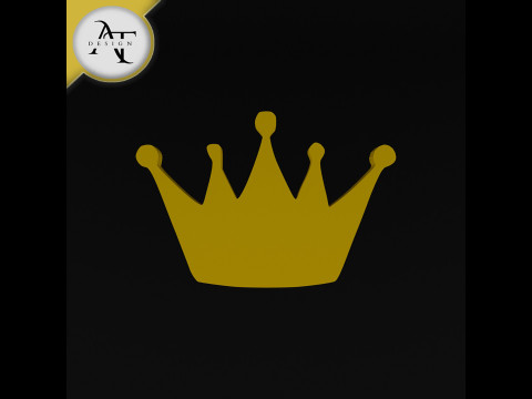 Simple Crown Symbol - 2D Art 3D Model
