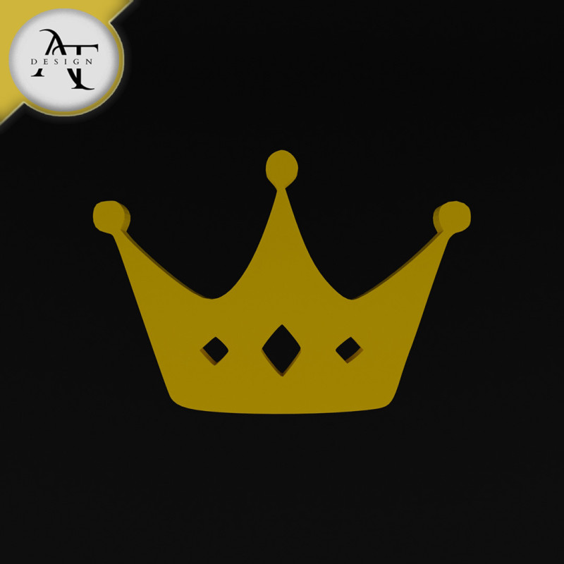 Crown - 2D Art Model 3D .c4d .max .obj .3ds .fbx .stl .blend