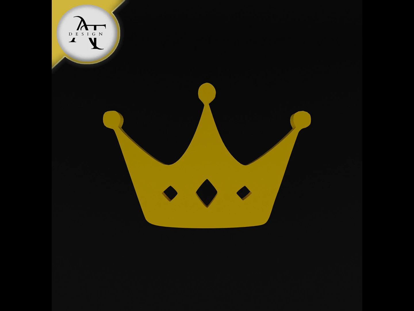 Simple Crown Symbol - 2D Art 3D Model .c4d .max .obj .3ds .fbx .stl .blend