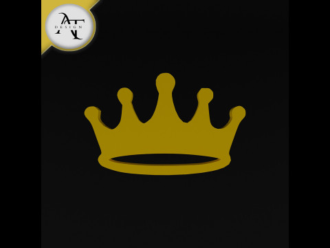 Simple Crown Symbol - 2D Art 3D Model