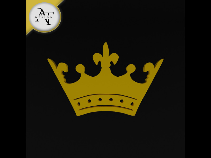 Simple Crown Symbol - 2D Art Model 3D .c4d .max .obj .3ds .fbx .stl .blend