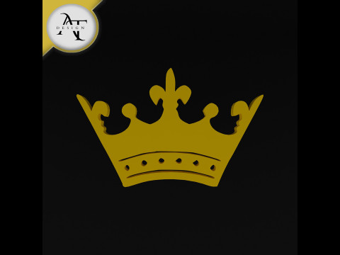 Simple Crown Symbol - 2D Art 3D Model