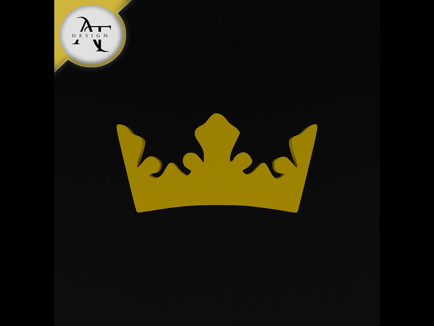 Símbolo de Coroa Simples - Arte 2D Modelo 3D .c4d .max .obj .3ds .fbx .stl .blend