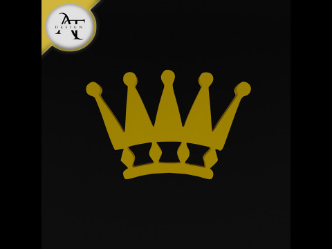 Simple Crown Symbol - 2D Art 3D Model