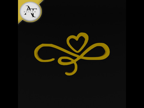 Simple Heart Symbol - 2D Art 3D Model