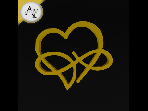 Simple Heart Symbol - 2D Art 3D Model