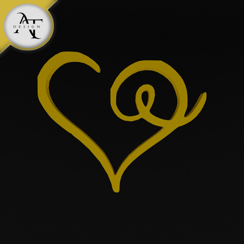 Heart - 2D Art 3D Model .c4d .max .obj .3ds .fbx .stl .blend