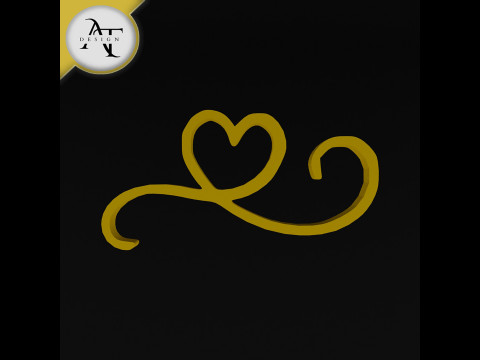 Simple Heart Symbol - 2D Art 3D Model