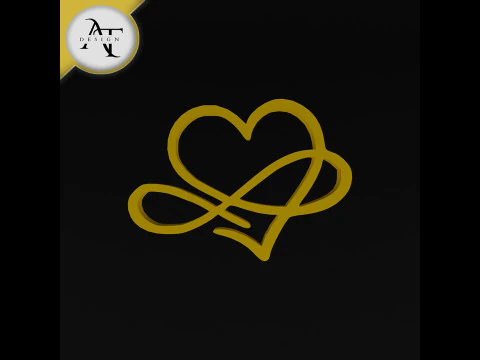 Einfaches Herzsymbol - 2D-Kunst 3D Modell