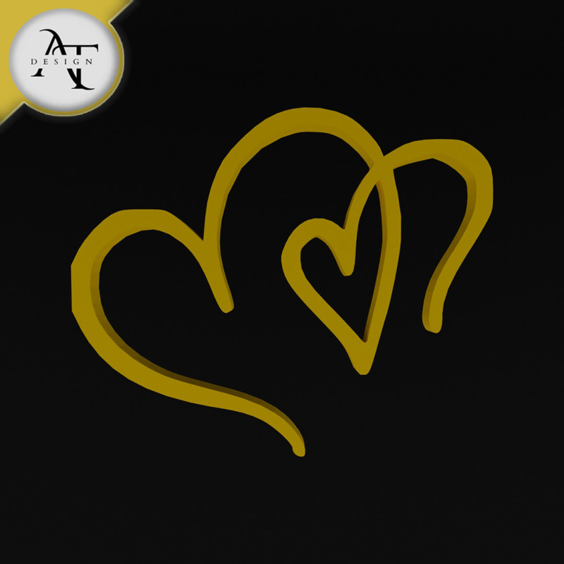 Heart - 2D Art 3D Model .c4d .max .obj .3ds .fbx .stl .blend