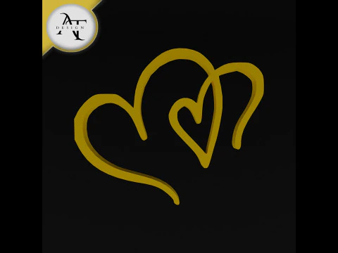 Basit Kalp Sembol&uuml; - 2D Sanat 3D Model