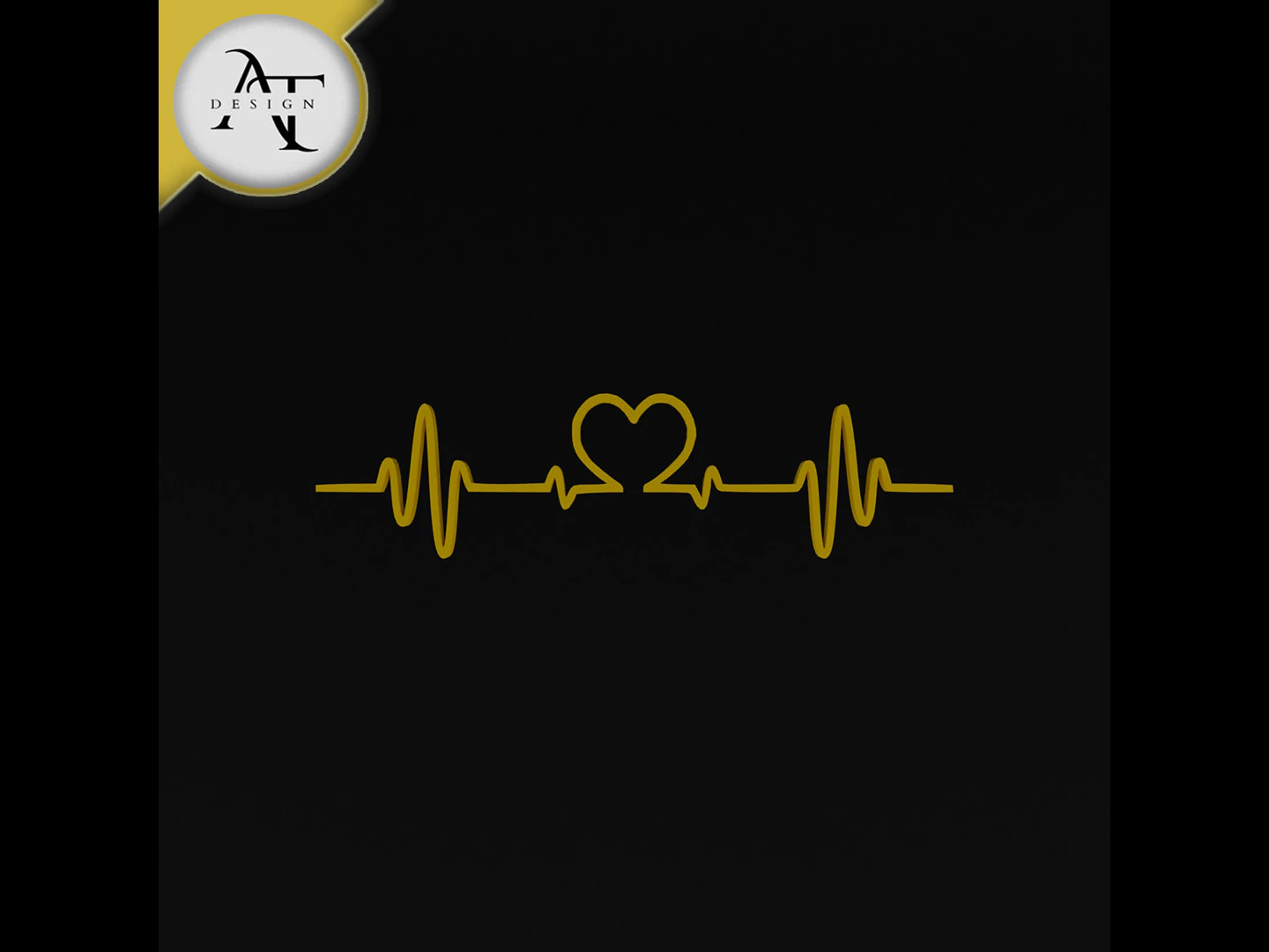 Heartbeat Symbol - 2D Art 3D Model .c4d .max .obj .3ds .fbx .stl .blend