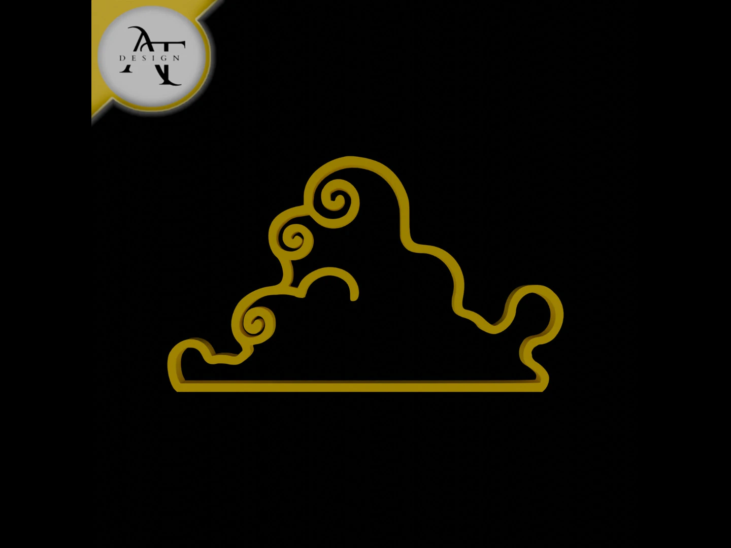 Simple Cloud Symbol - 2D Art 3D Model .c4d .max .obj .3ds .fbx .stl .blend 