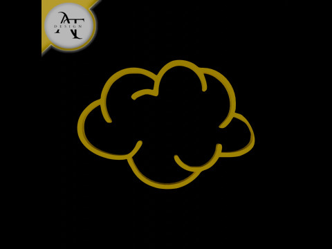 Simple Cloud Symbol - 2D Art 3D Model