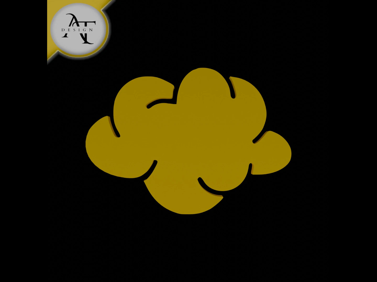 Simple Cloud Symbol - 2D Art 3D Model .c4d .max .obj .3ds .fbx .stl .blend 
