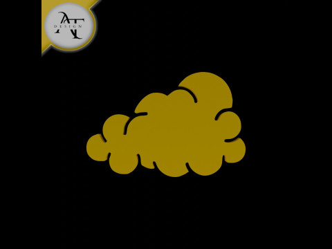 Simple Cloud Symbol - 2D Art Model 3D
