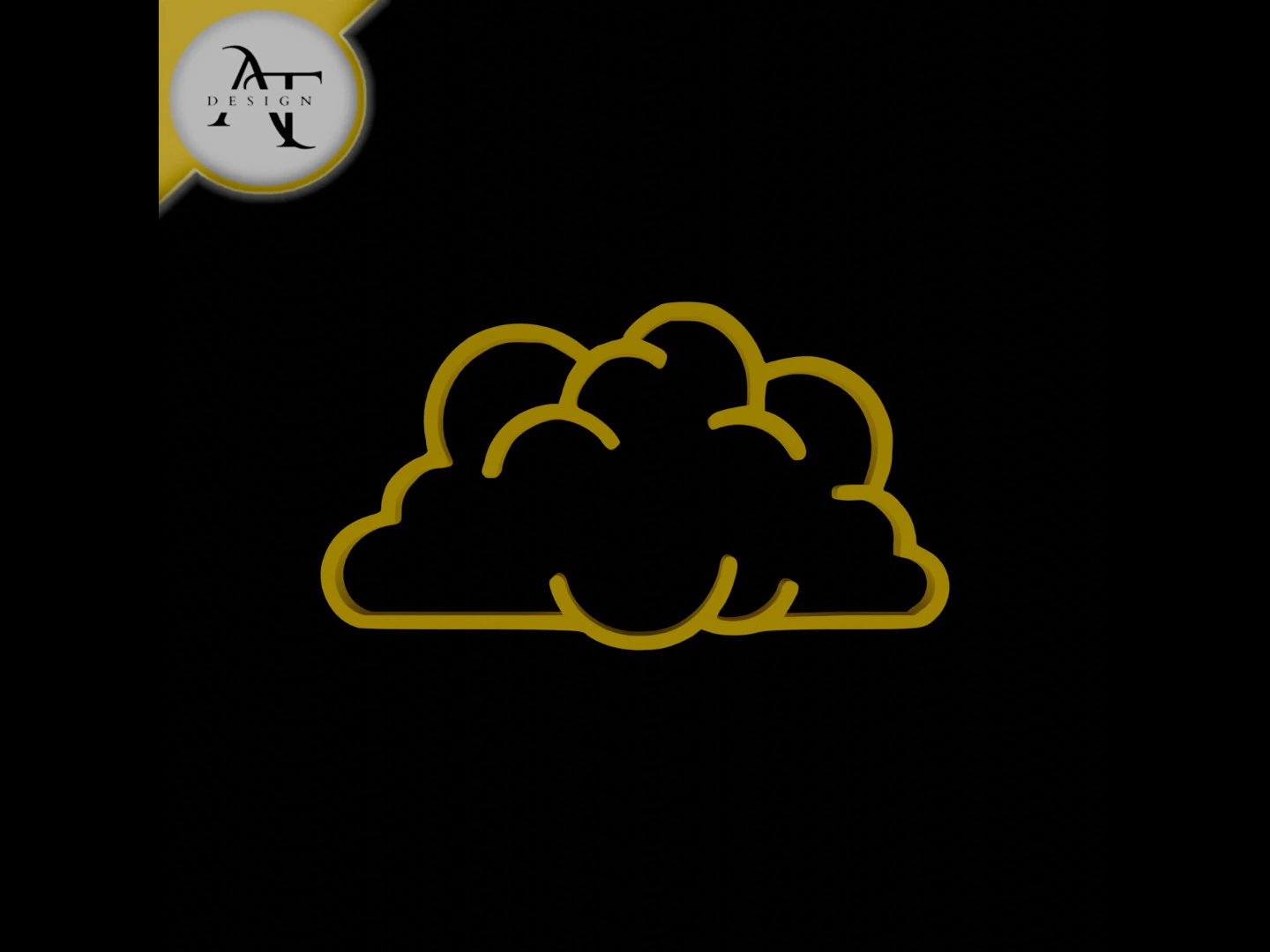 Simple Cloud Symbol - 2D Art 3D Model .c4d .max .obj .3ds .fbx .stl .blend 