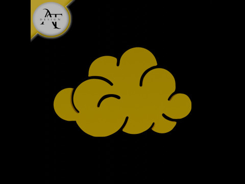 Simple Cloud Symbol - 2D Art 3D Модель