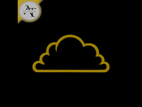 Simple Cloud Symbol - 2D Art 3D Model