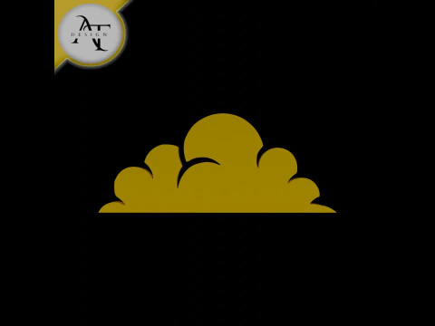 सरल बादल प्रतीक - 2डी कला 3D मॉडल