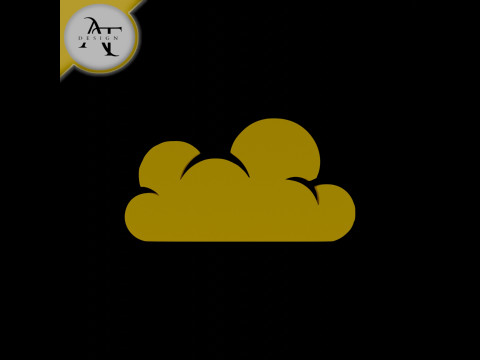 Simple Cloud Symbol - 2D Art Model 3D