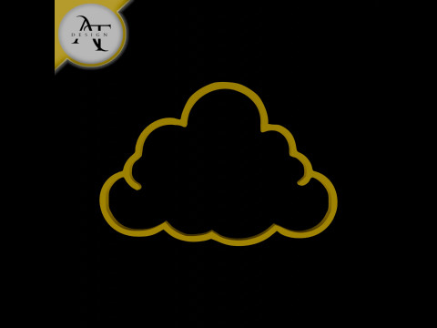 Simple Cloud Symbol - 2D Art Model 3D