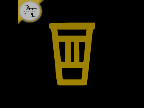 Simple Coffee Cup Symbol - 2D Art Modelo 3D