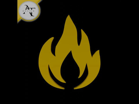Simple Flame Symbol - 2D Art 3D Model