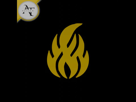 Simbolo della fiamma semplice - Arte 2D Modello 3D