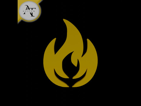 Simple Flame Symbol - 2D Art Modello 3D