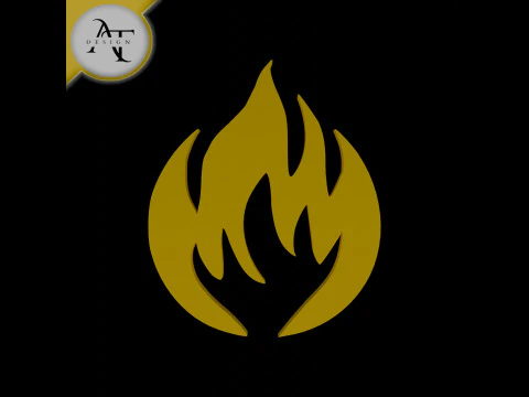 S&iacute;mbolo de llama simple - Arte 2D Modelo 3D