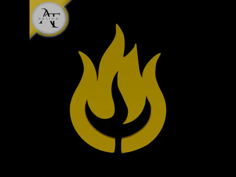 Eenvoudig vlamsymbool - 2D-kunst 3D Model