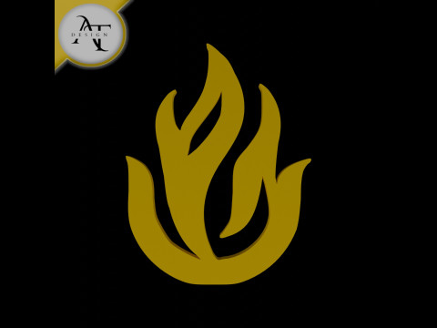 Simple Flame Symbol - 2D Art 3D 모델