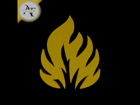 Simple Flame Symbol - 2D Art 3D मॉडल