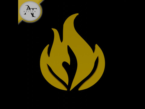 Simple Flame Symbol - 2D Art 3D 모델