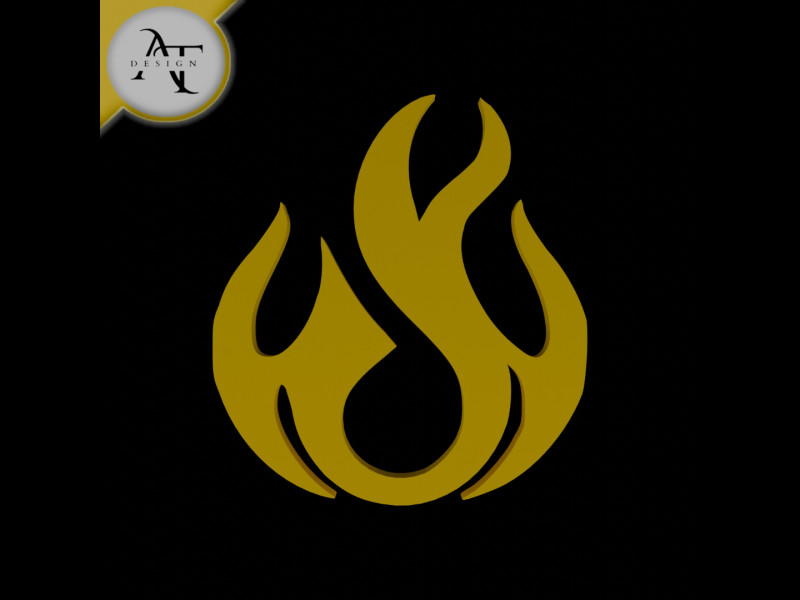Simple Flame Symbol - 2D Art Modelo 3D .c4d .max .obj .3ds .fbx .stl .blend